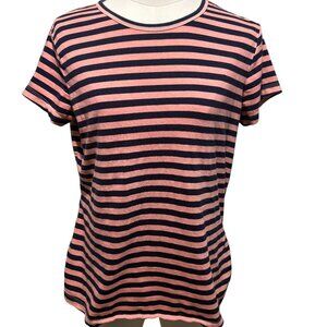 J. McLaughlin Pink & Navy Striped Top. Sz M. cotton/modal/spandex